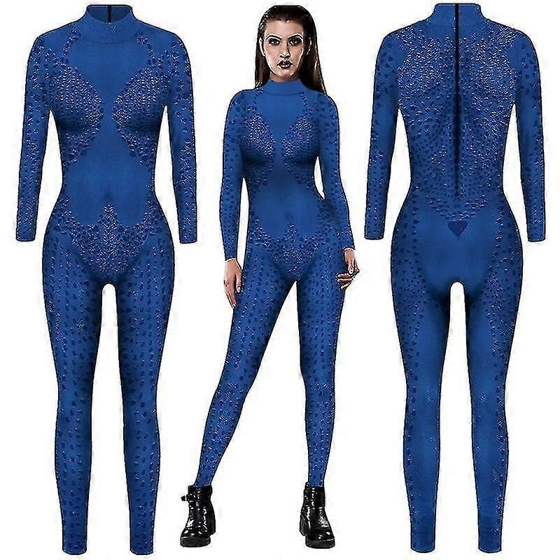 スーパーヒーローミスティークレイヴンダークホルムコスプレセクシーなジャンプスーツコスチュームハロウィン女性ファンシードレス