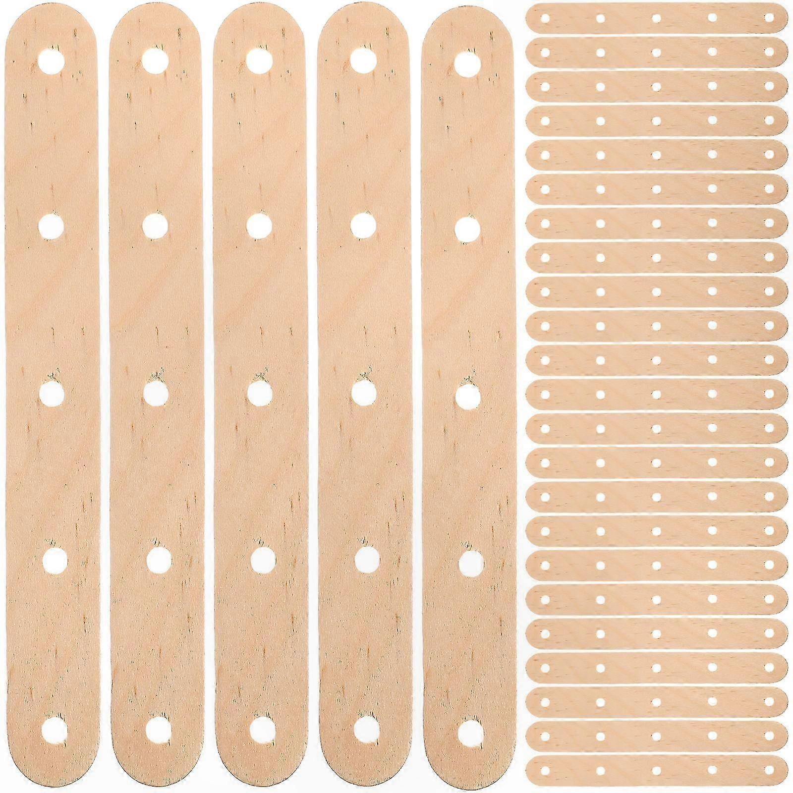50 Pack Natural Wooden Craft Sticks with Holes, Smooth Unwaxed Popsicle Sticks for DIY Projects, Ideal for School, Party, and Camp Crafting Activities