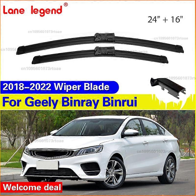 Applies to 2PCS For Geely Binray Binrui 2018-2022 24"+16" Front Wiper Blades Windshield Windscreen Window Cutter Accessories 2019 2020 2021