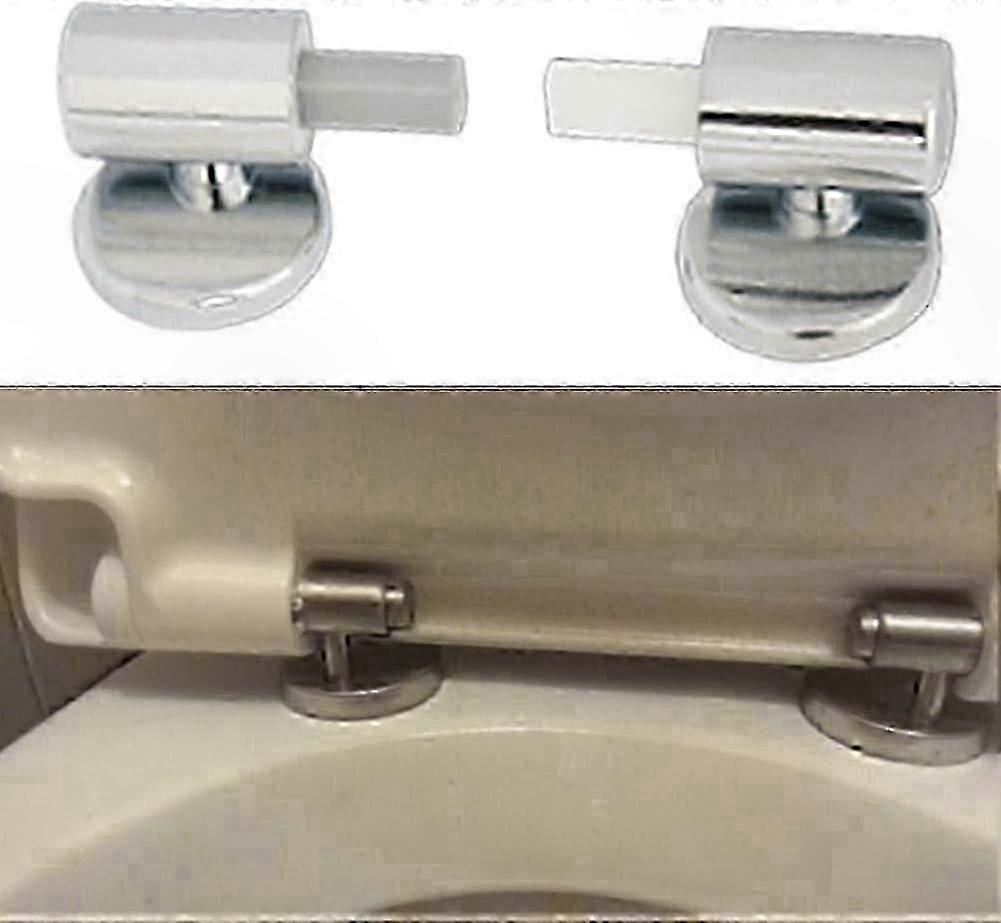 Quick Release Soft Close Toilet Seat Hinges, 2 Pack Top Fixing Kit with Modern and Classic Design