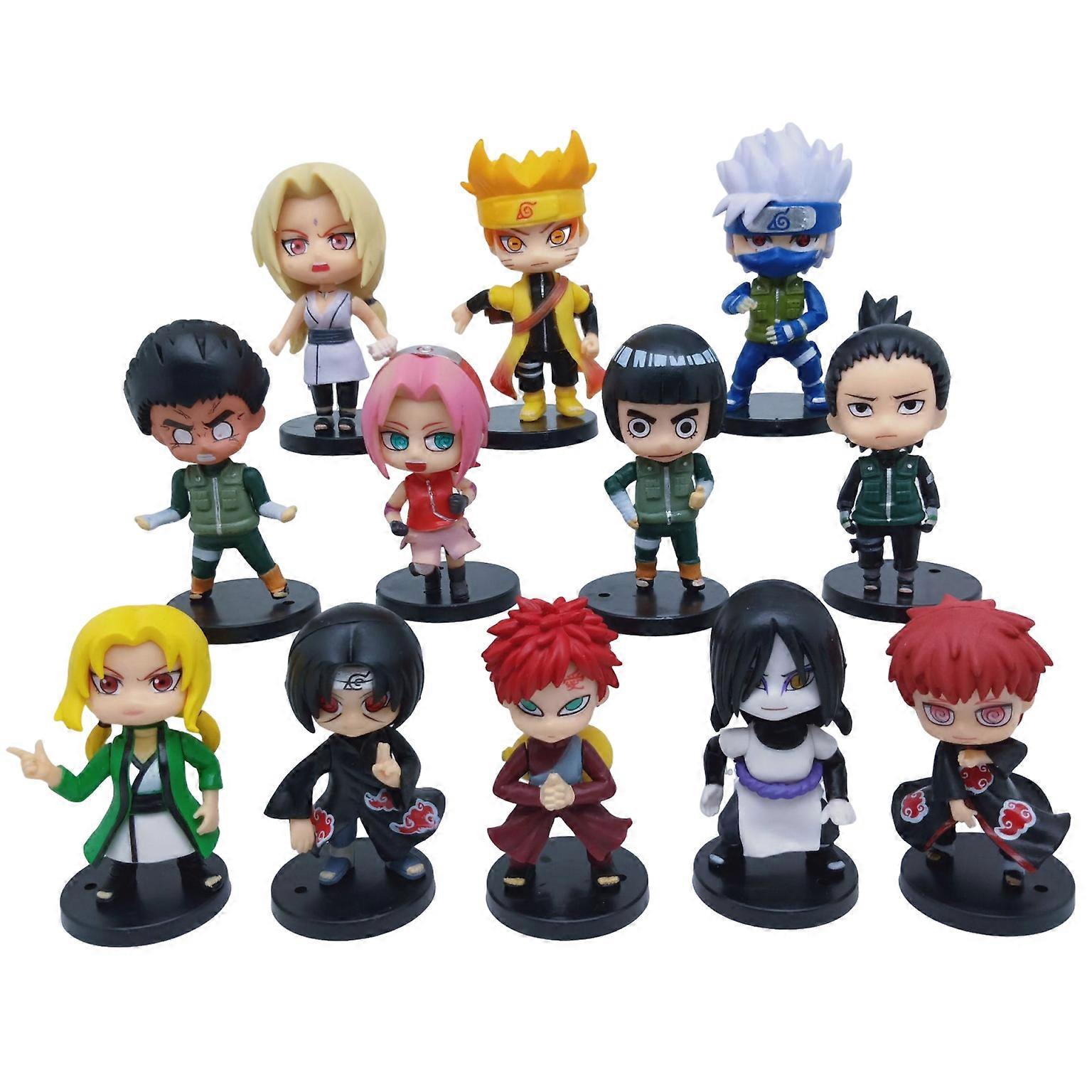 12pc 2nd Generation Naruto Shippuden Anime figure Hinata Sasuke Itachi Kakashi Obito action Figures 7-8cm