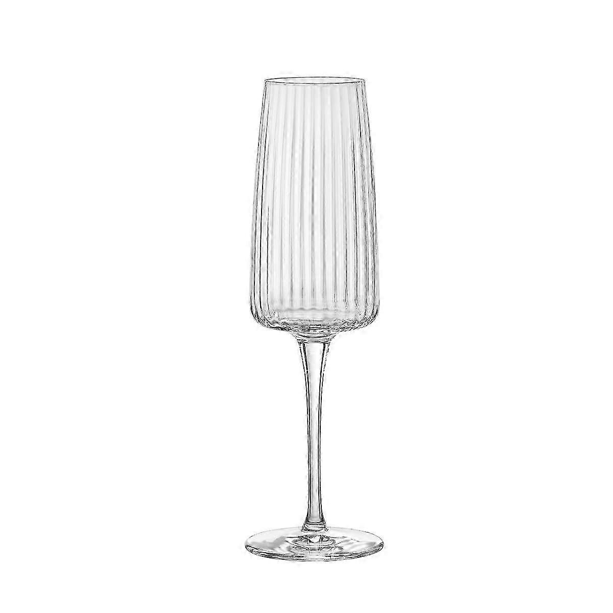25–26 Prosecco-Gläser à 256 ml – 4er-Set gerippte Sektflöten (spülmaschinenfest)