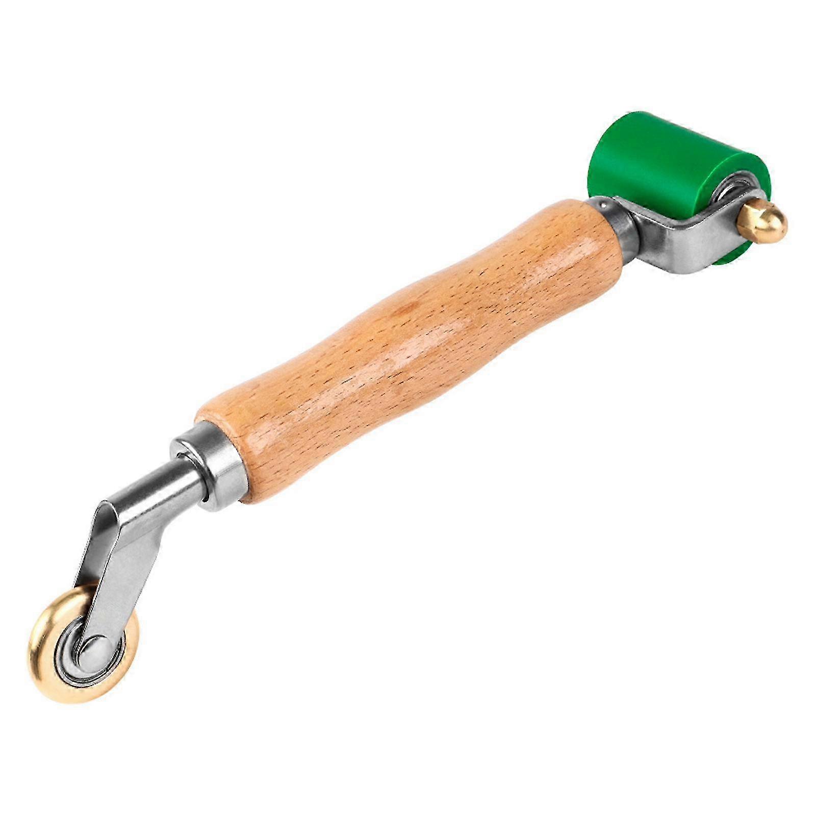 Rubber & Metal Roller Multi Use Rubber Pressure Roller Tool for Precise Welding Ergonomic Wood Grip For Daily Use Green 26s