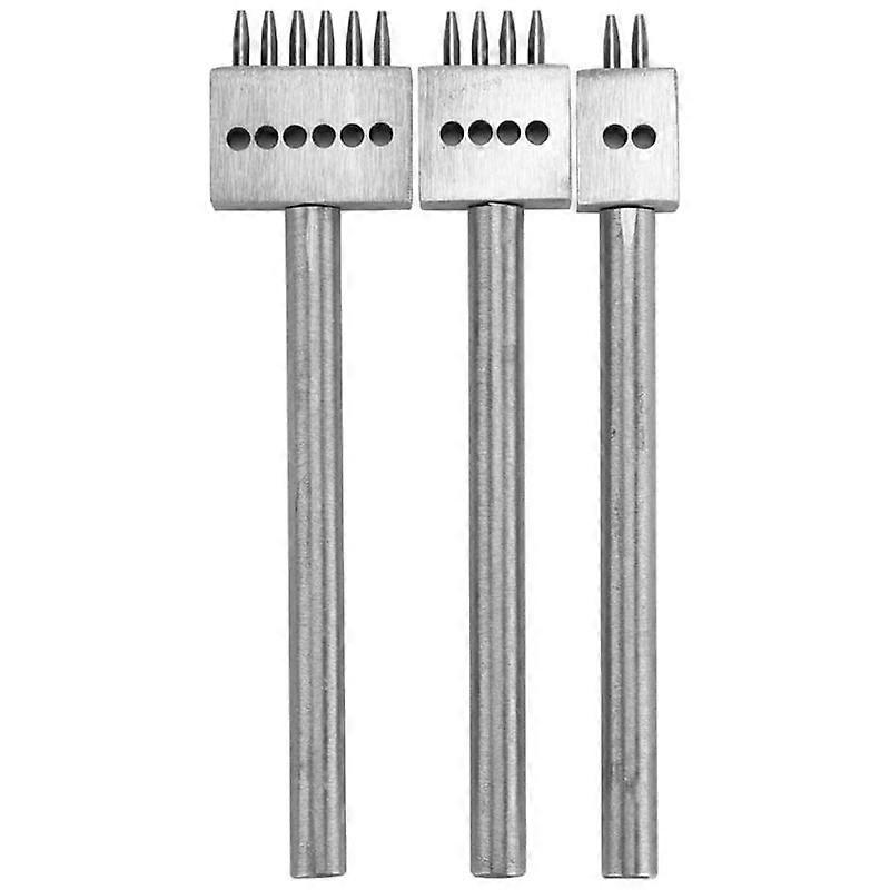3Pcs Leather Fork Punch Tool Set 2/4/6 Fork Craft Stitching Sewing
