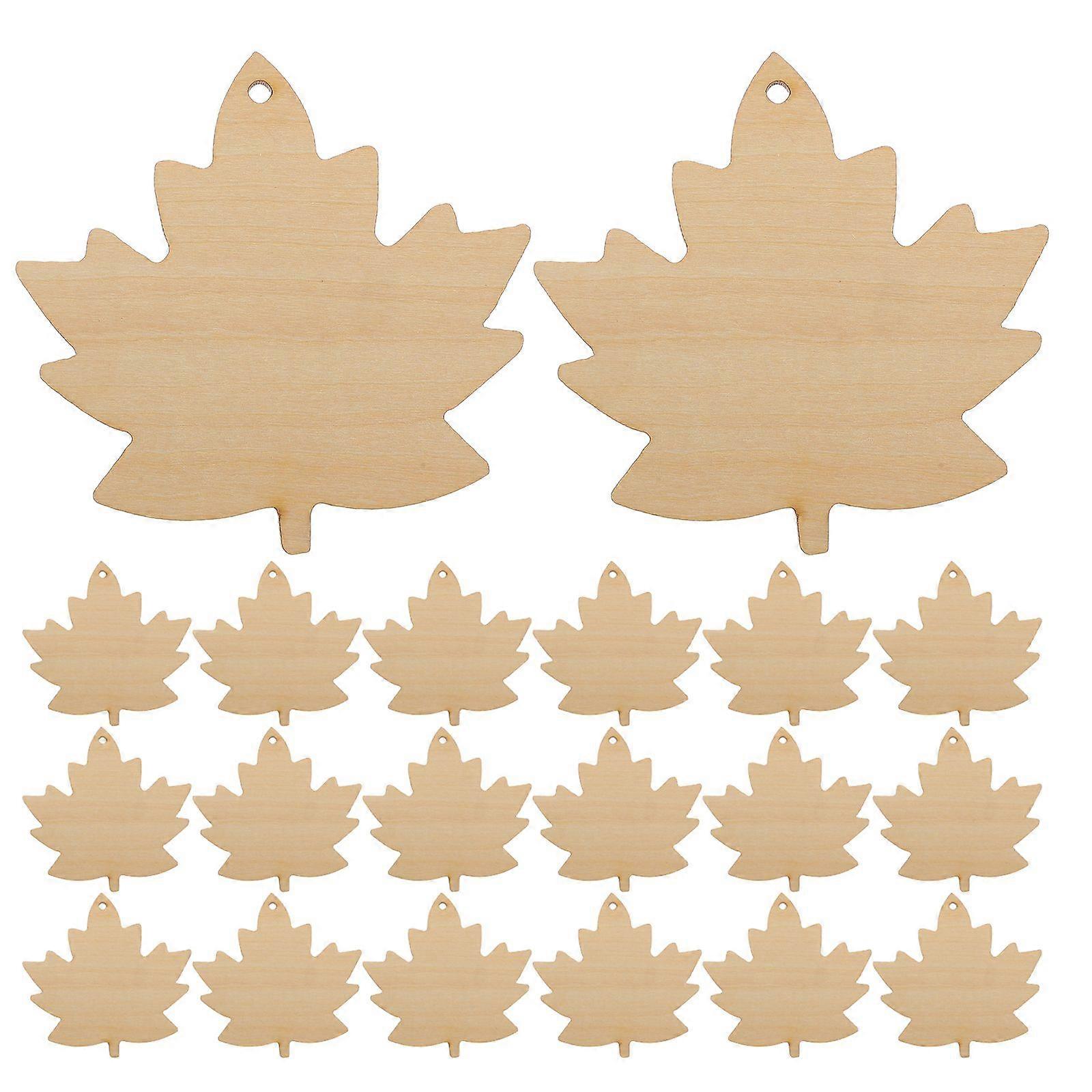 30pcs Unfinished Maple Leaf Wood Cutouts Blank Leaf Shape Slices For Diy Crafts Party And Classroom Art Projects Thanksgiving Ornaments