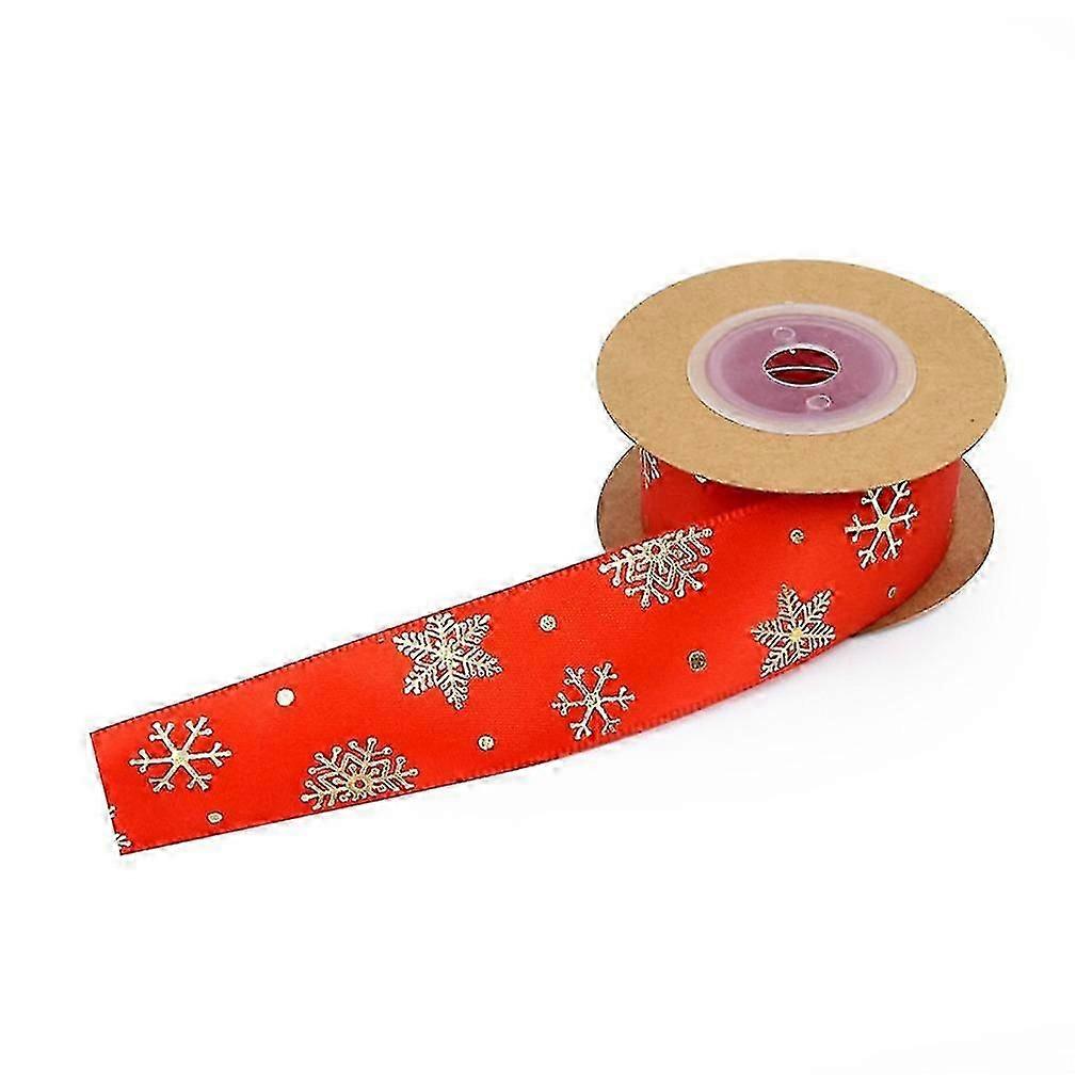 Christmas Ribbon Bronzing Snowflake Snowman Ribbons For Gift Wrapping Webbing