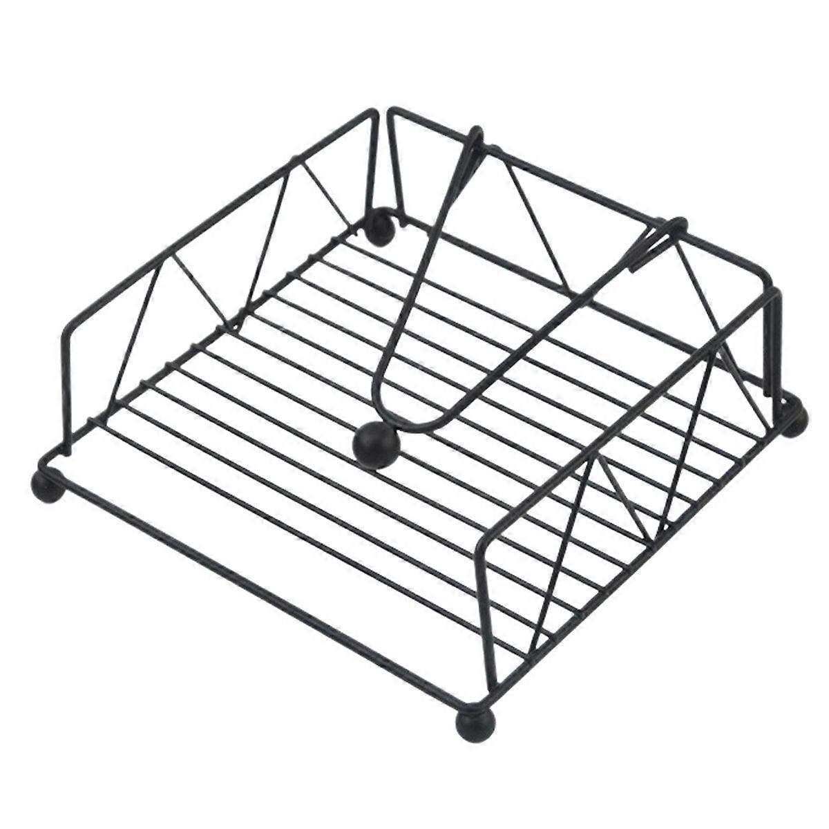 Napkin Holder for Table, Flat Napkins Holder with Weighted, Windproof Paper Napkin Holders, Black M