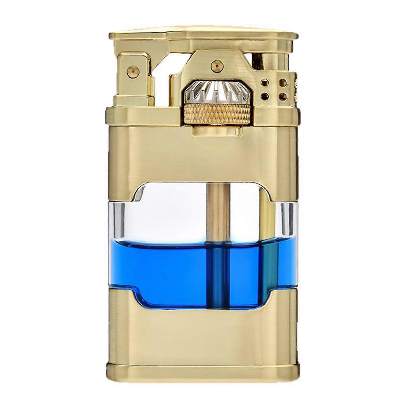 Transparent Visibles Kerosenes Lighter with Geared Mechanism Sturdy Metal Build Retro Enthusiast Essential