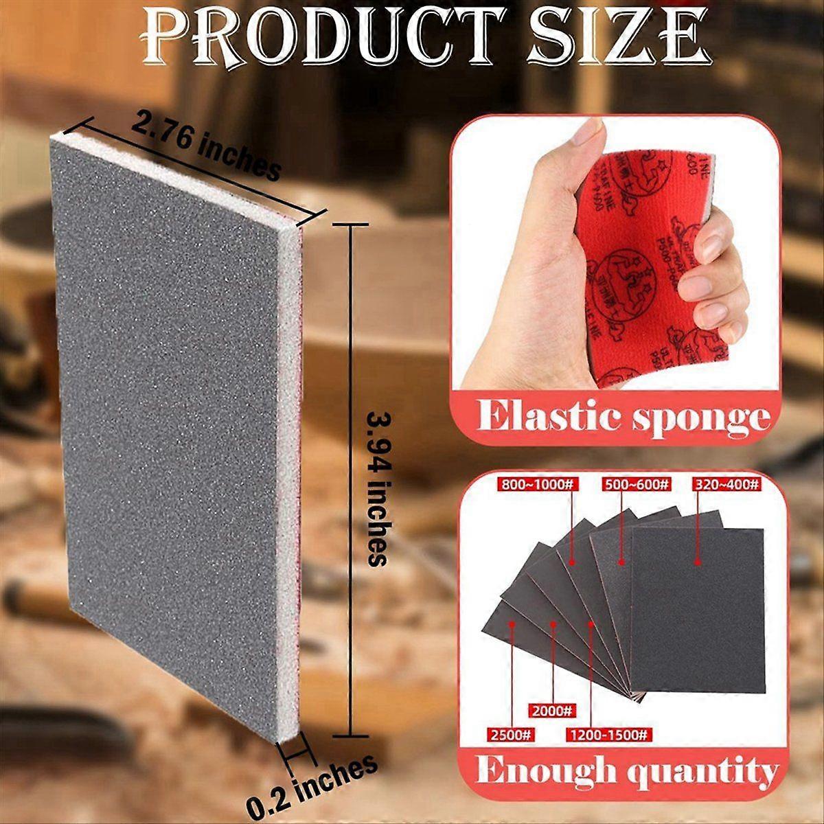 18 Pack 320-2500 Grit Sanding Sponge, Extra Fine Sanding Sponge Pad