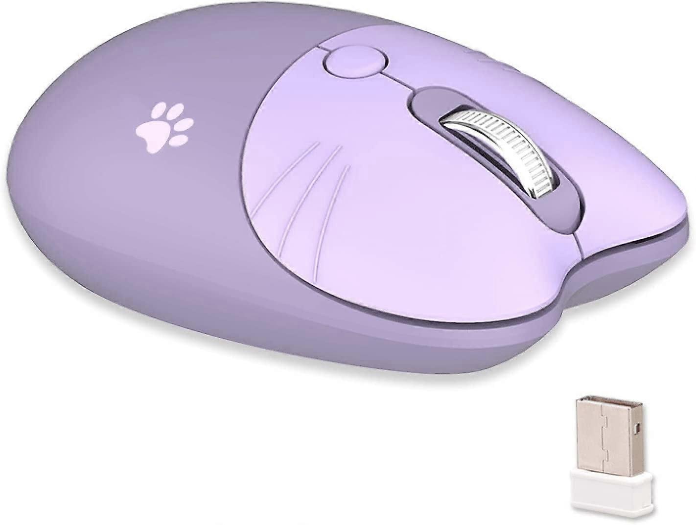 Cute Cat 2.4G Wireless Mouse, Silent, 3 DPI Levels, Kawaii Design for Girls/Kids, Compatible with Windows 2000/2003/7/8/10/Vista/ME, OS X, Linux -