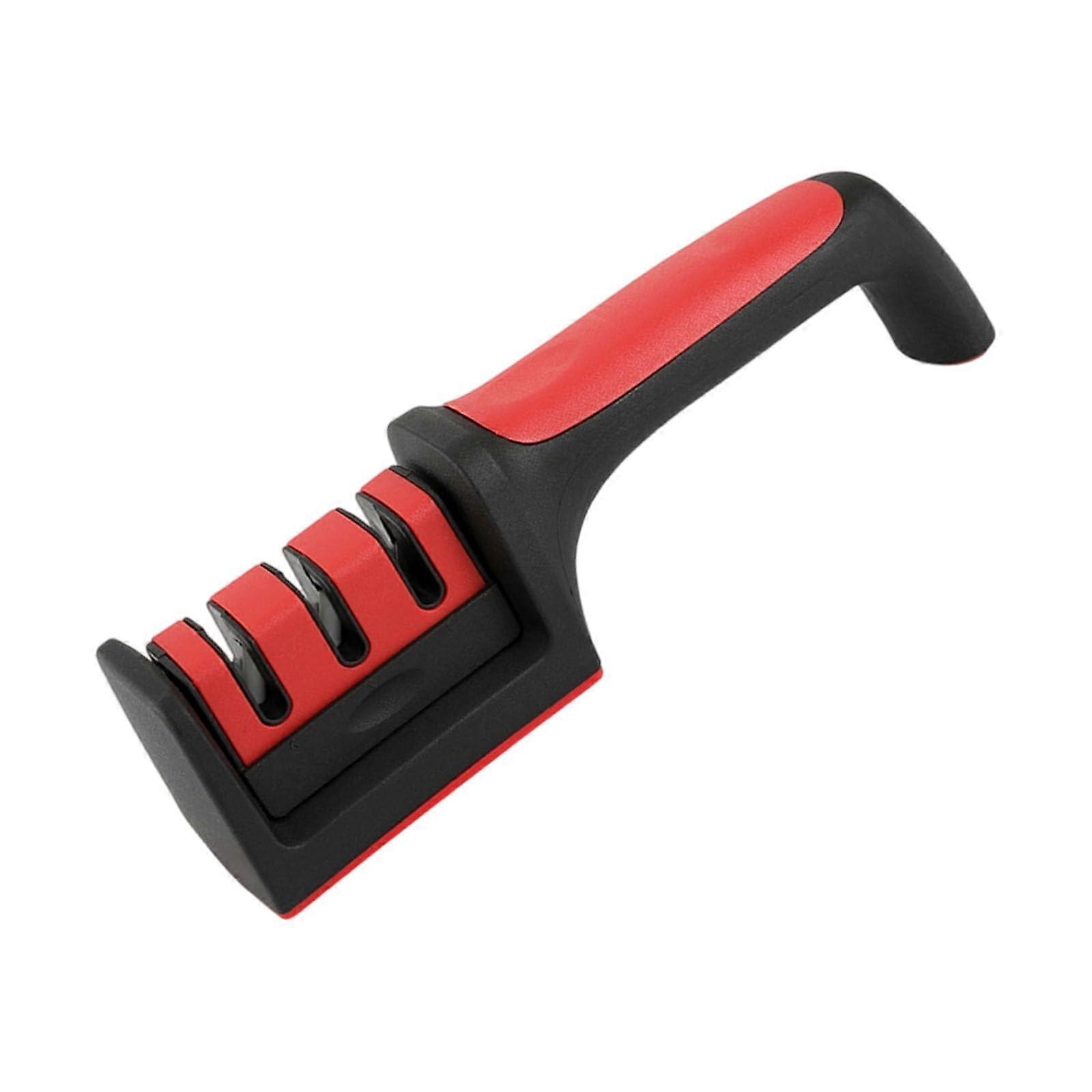 Kitchen Sharpener Ergonomic Handle NonSlip Feet Ceramic Steel Construction Speed Cutter Sharpener