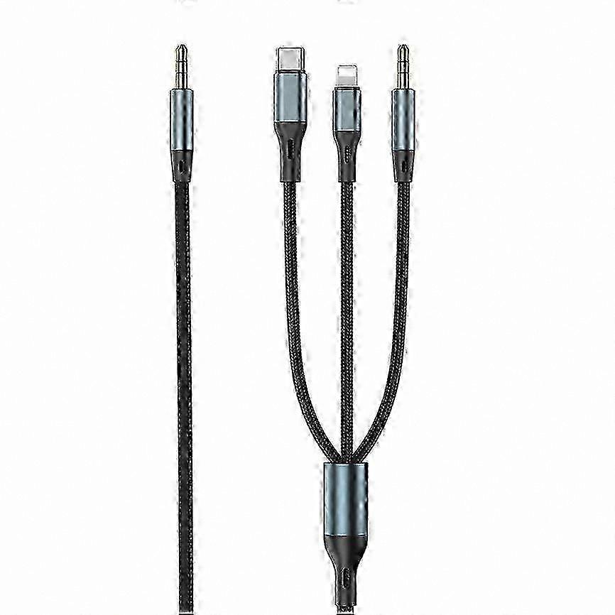 3-in-1 Auxiliary o Cord, Type-C to 3.5mm Multi-functional Car Sound Cable for Music Playback