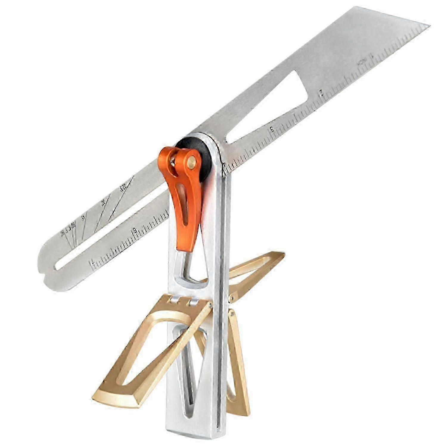 Multi Angle Scribing Woodworking Ruler, Dovetail Tenon Gauge, Right Angle Gauge, Movable Angle T-shape Scribing Tool For Carpenter