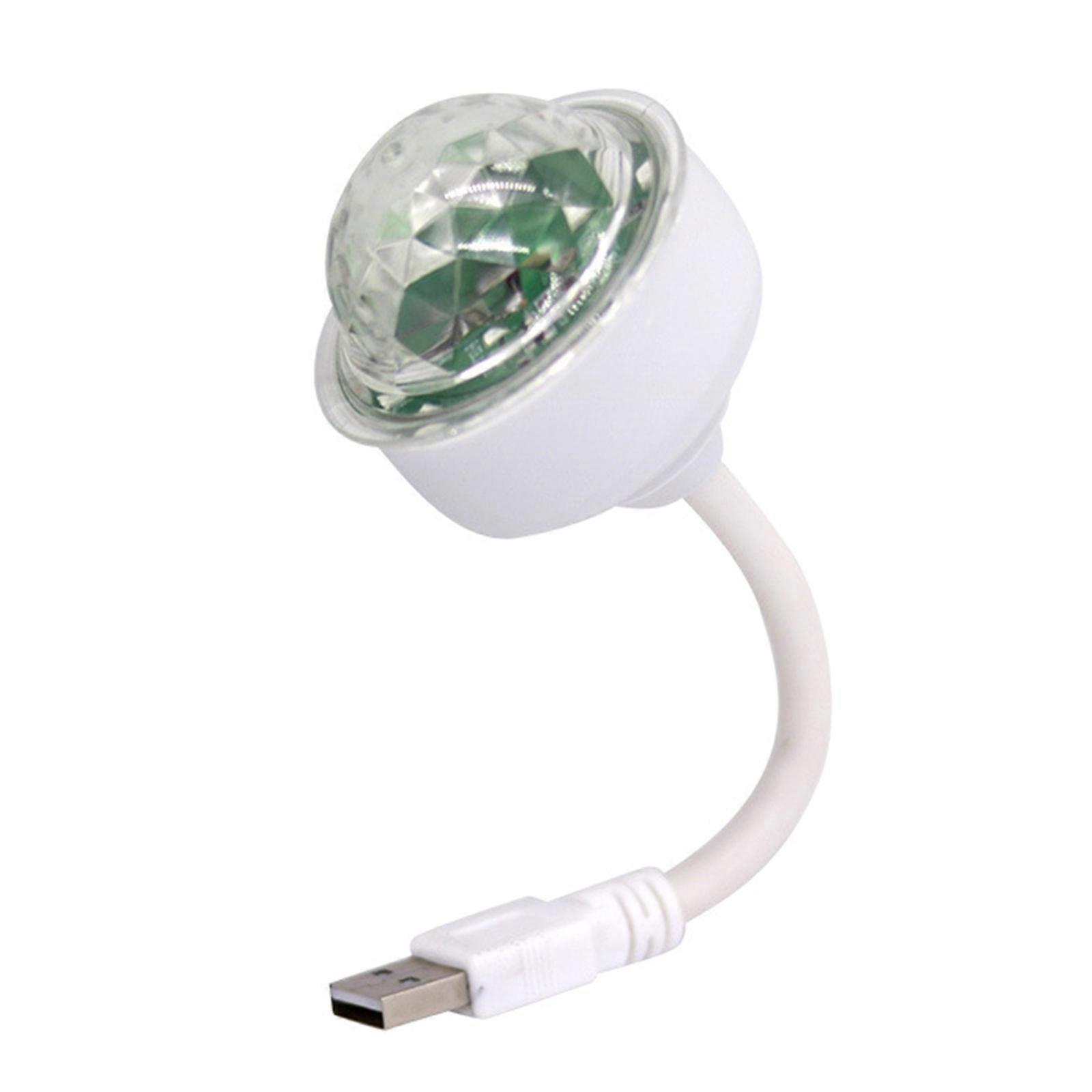 6W Automatic Rotating Ball Light USB Powered Colorful LED Stage Lighting Acrylic Texture for Home Parties and Event  White