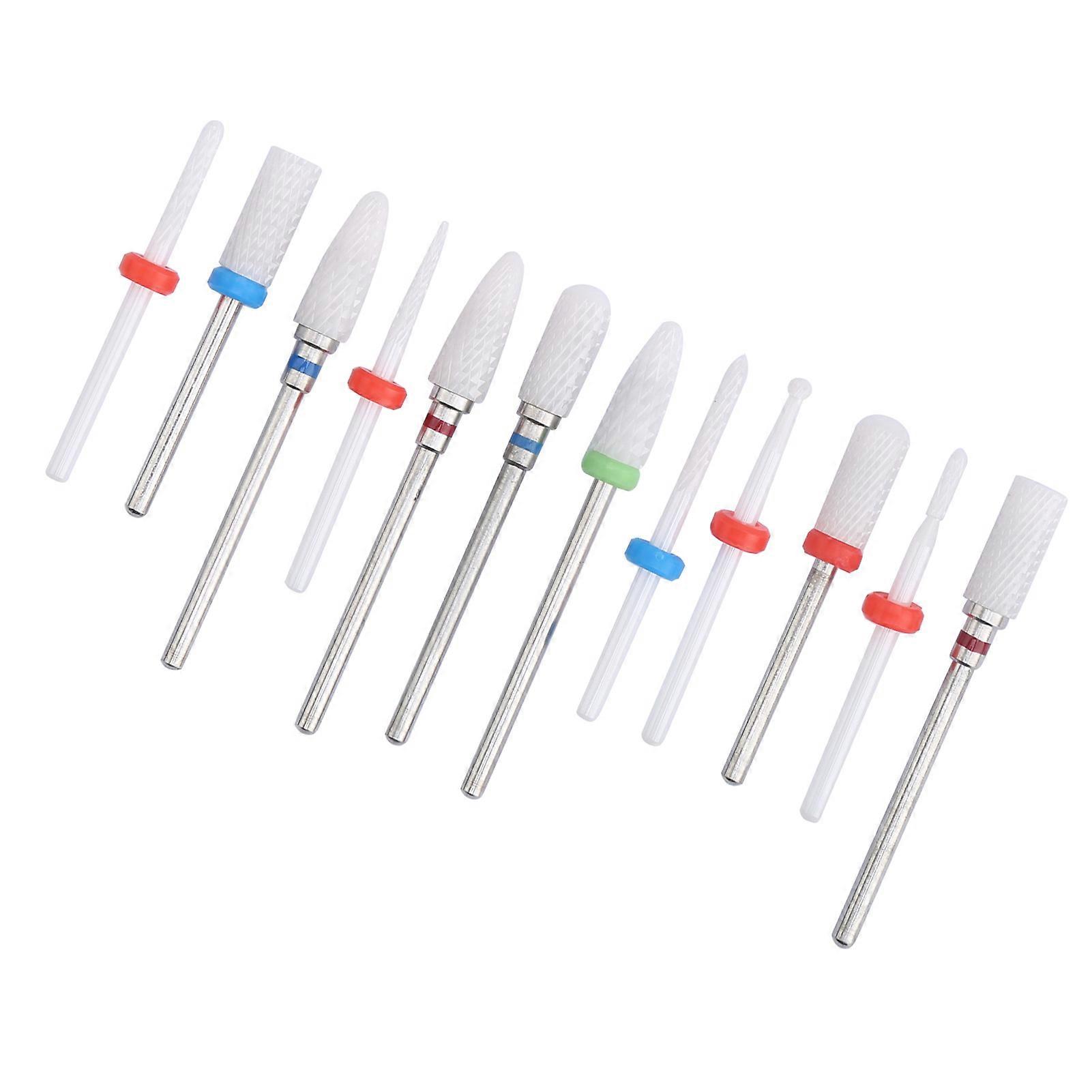 12pcs Ceramic Milling Cutter Drill Bit Electric Grinding Machine Milling Cutter Files
