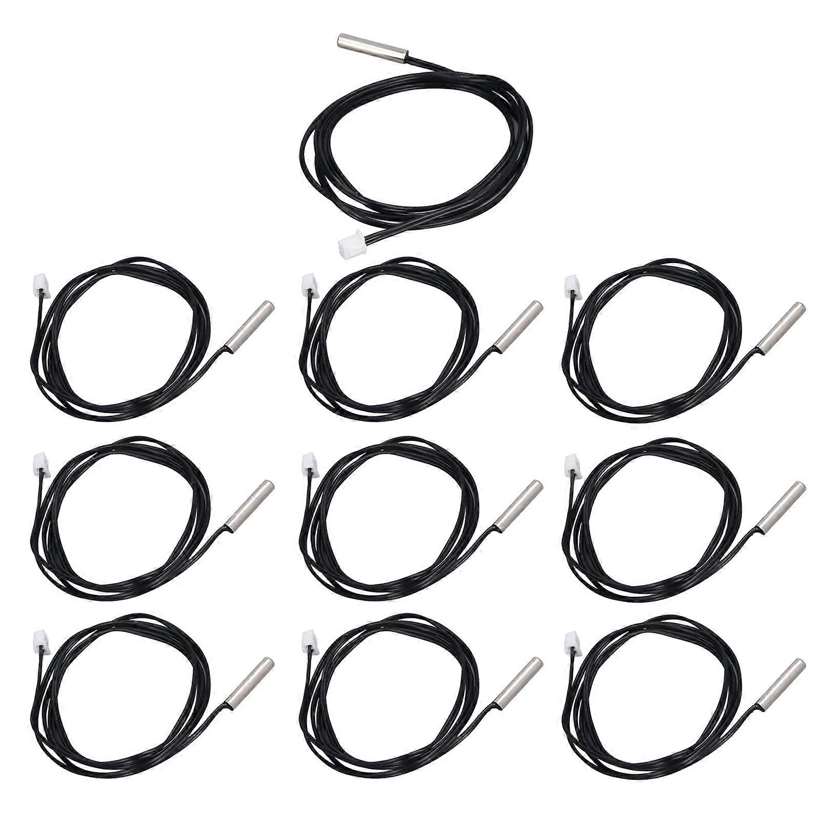 10Pcs Thermistor Sensor NTC Temp Temperature Probe 5x25mm Cylindrical Head for Measuring