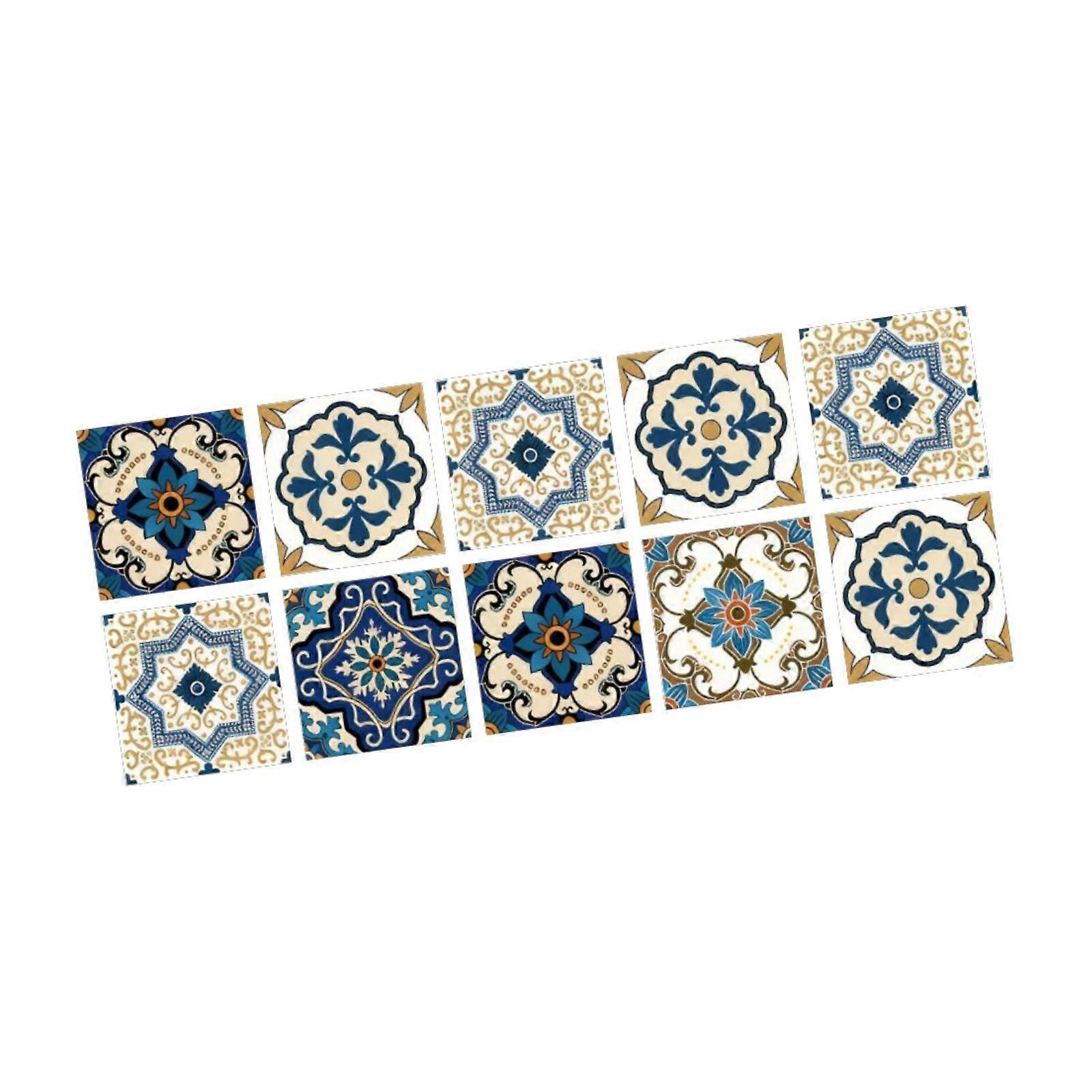 Moroccan DIY Mural Include 10 Sheets Restroom Wall Sticker Decal PVC Wallpaper