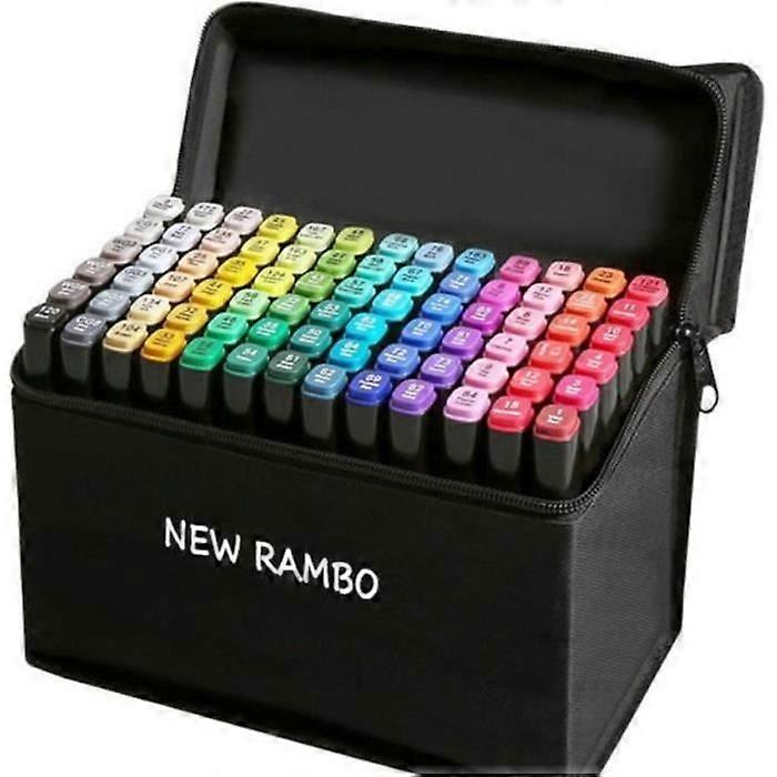 Felt-Tip Pens - 80 Colors Alcohol Markers Dual Tip Permanent Markers, Animation Art Sketch Marker