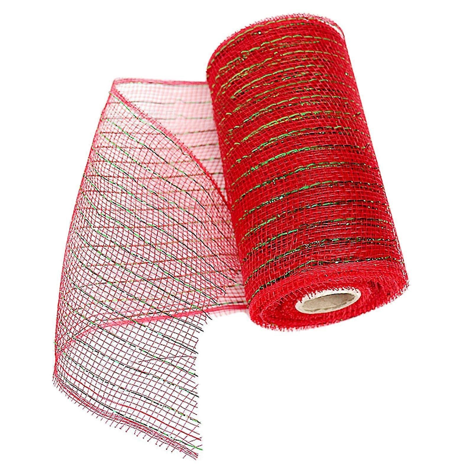 LKWLPD Mesh Ribbon for Wreaths Silver 5.91 In X 30 Ft, Metallic Foil Rolls Compatible with Christmas Tree, Swags Decor