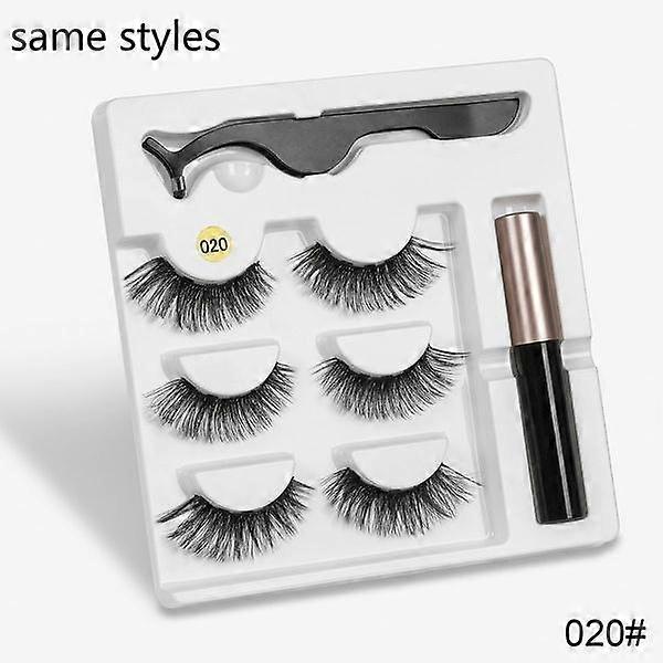 3 Pair of Reusable Self-Adhesive False Eyelashes Natural Thin Mink False Eyelashes for Makeup