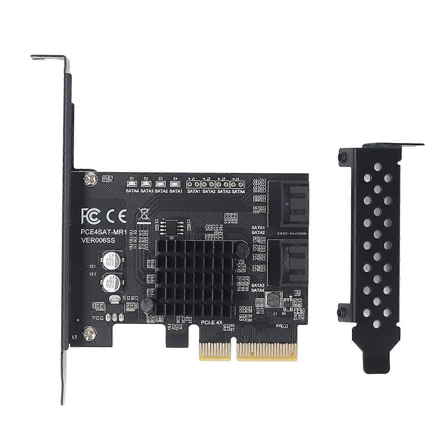 SATA3.0 Expansion Card PCI E4 Port 6Gbps Expansion Adapter 88SE9230 Chipset IPFS RAID Card