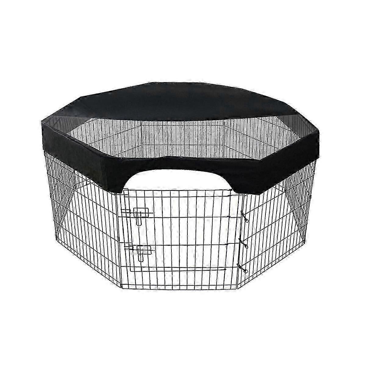 مثمن الأليفة روضة أطفال غطاء شبكة الشمس الظل ، أسود 24 بوصة للجرو قفص السياج