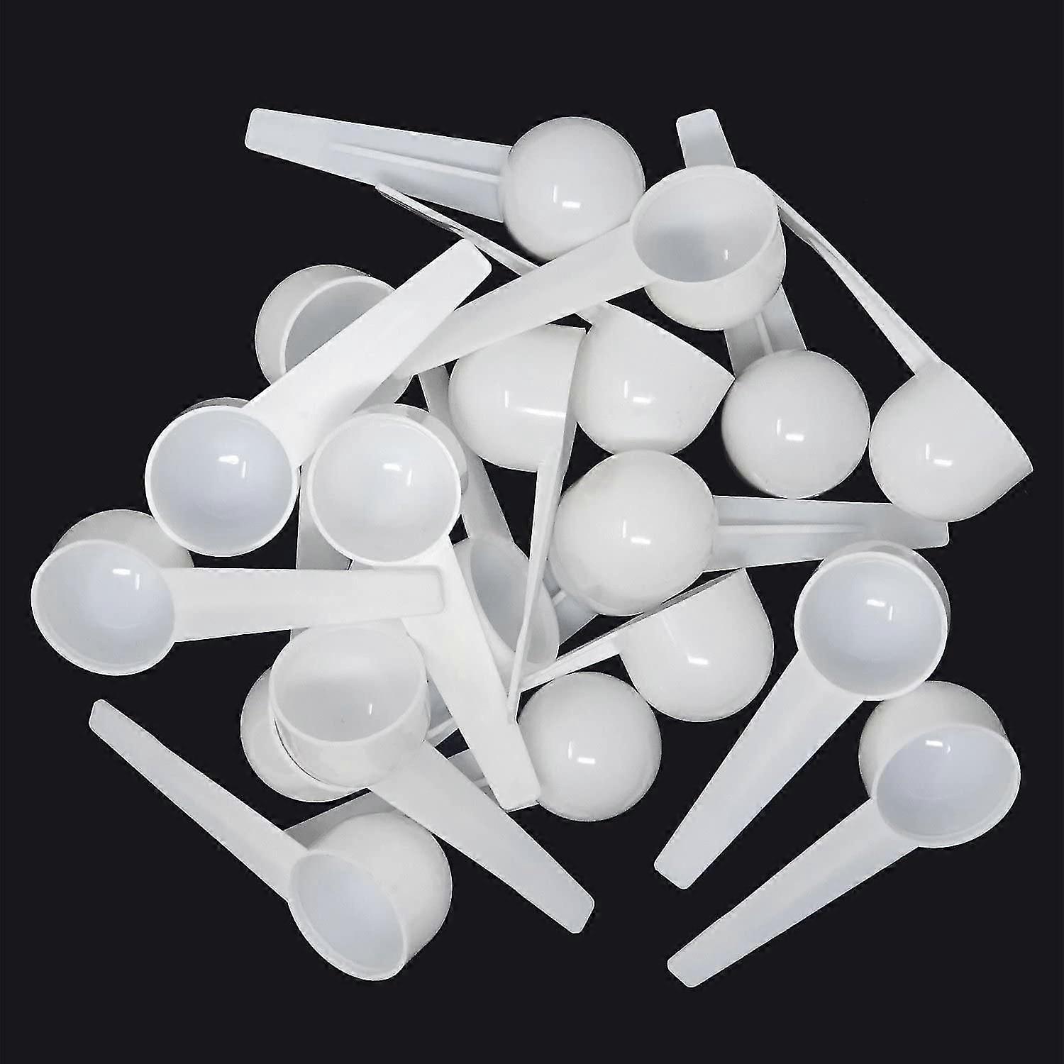 20pcs 10ml White Plastic Measuring Spoons Scoop