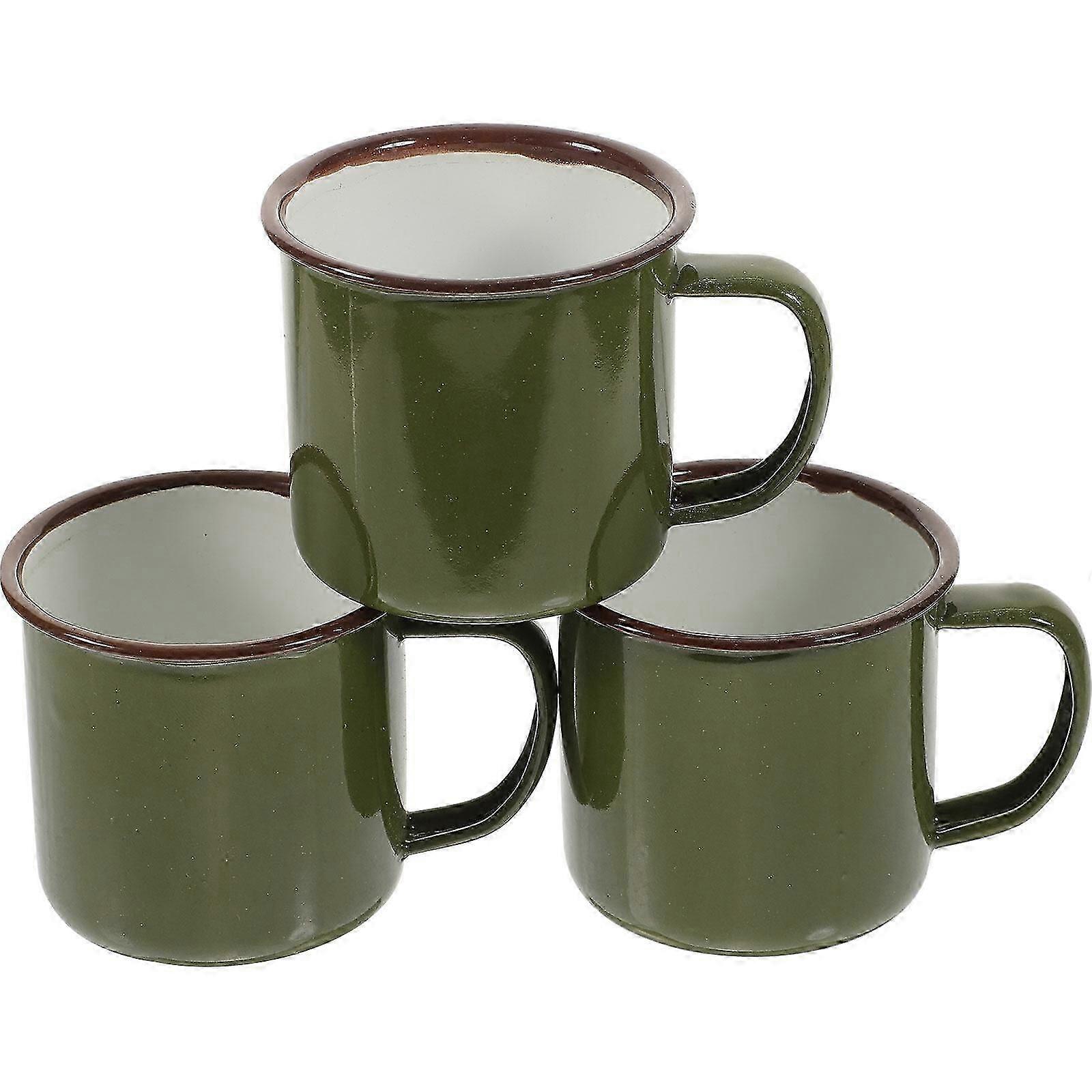 enamel cups set of 3 reusable for hot drinks