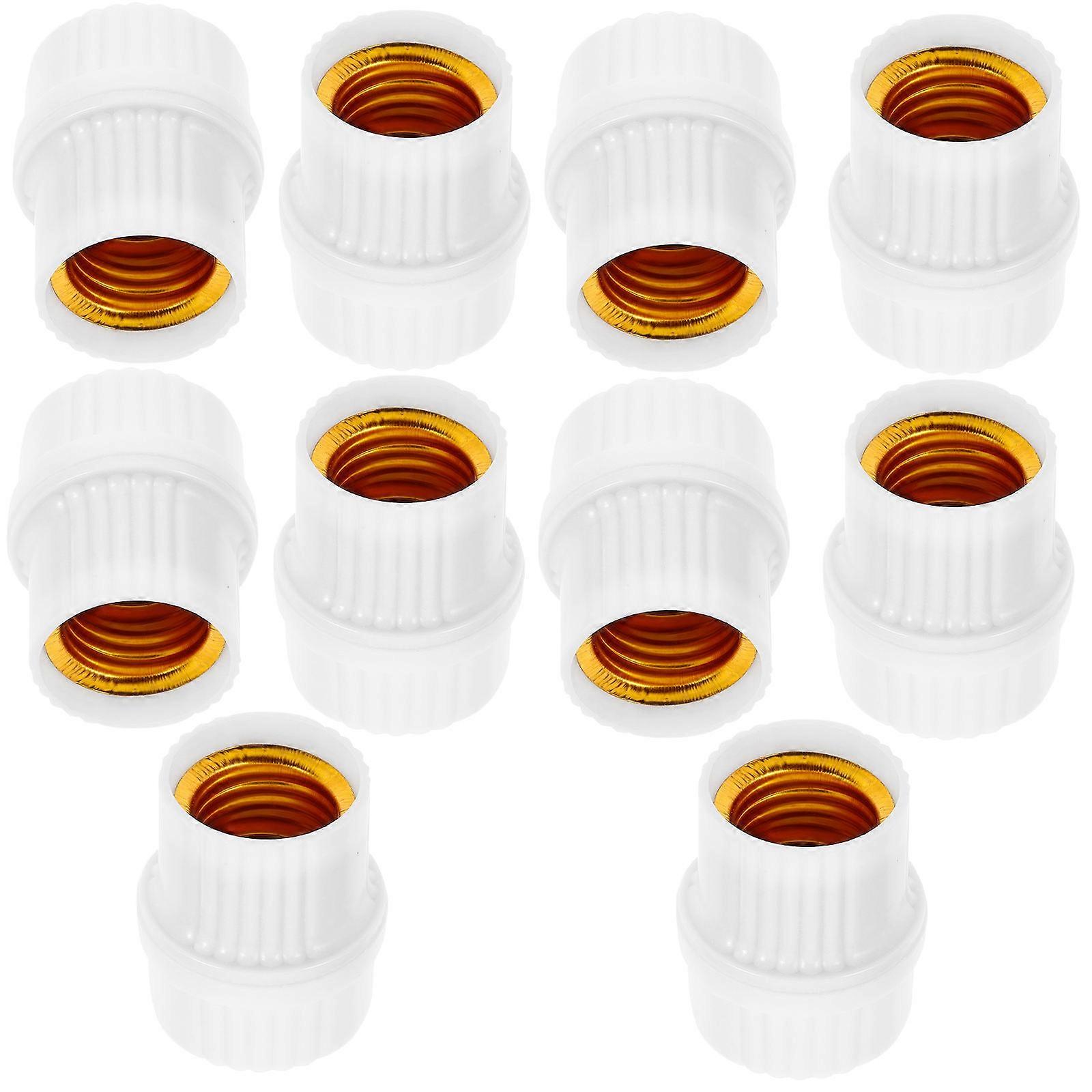 10Pcs Vintage Hanging Light Socket Lamp Base for Bulb White E27 Material Pc