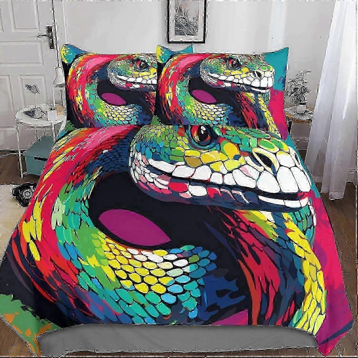 Conjunto de Capa de Edredom de Gato da Vida Selvagem, Impresso D Microfibra Macia com Fronha com Zíper para Adultos e Crianças Peças King 135*200 CM