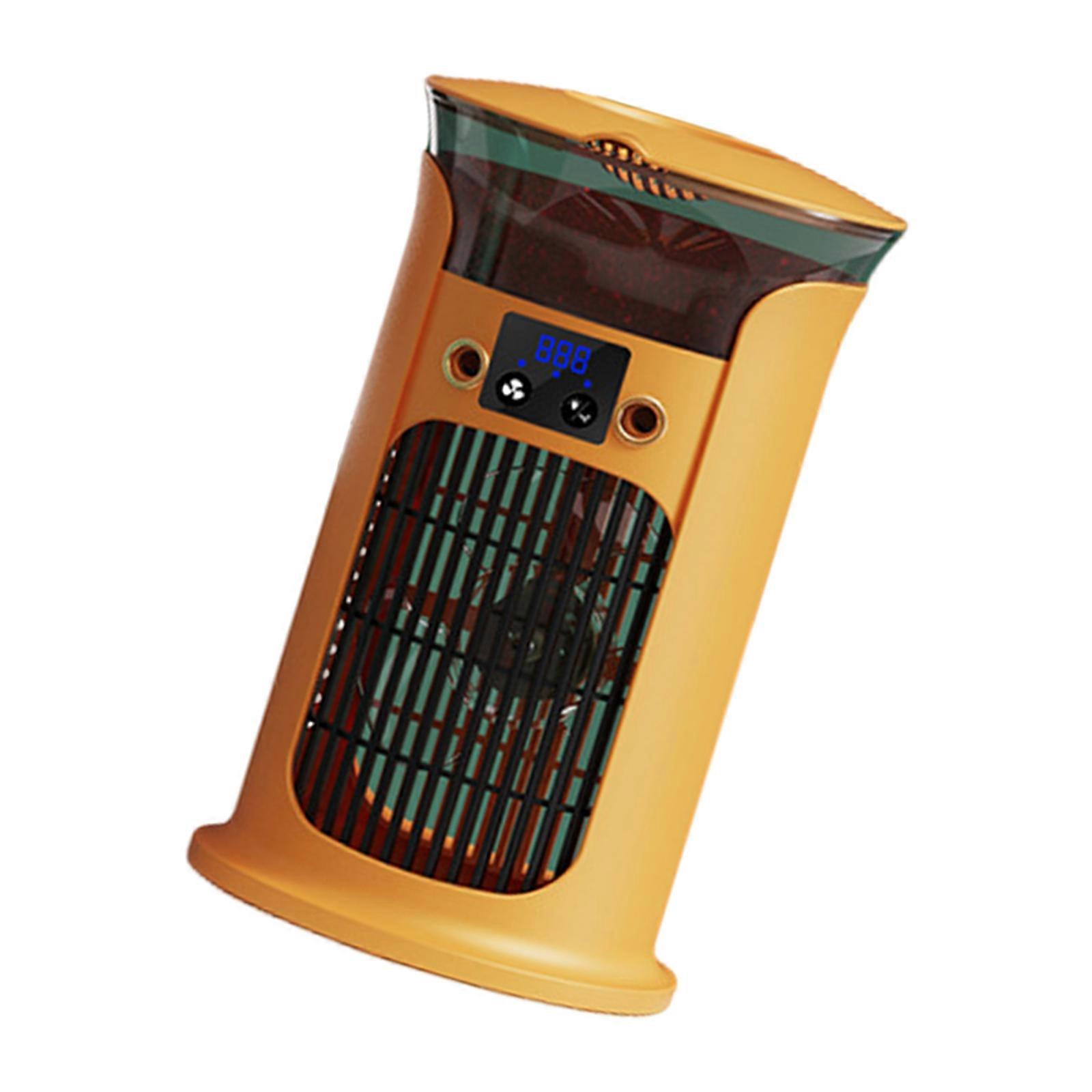 USB Air Conditioning Portable Desktop Cooling 3 Speed Fan with 7 Color LED Light for Own Cooling in Small Space  Yellow