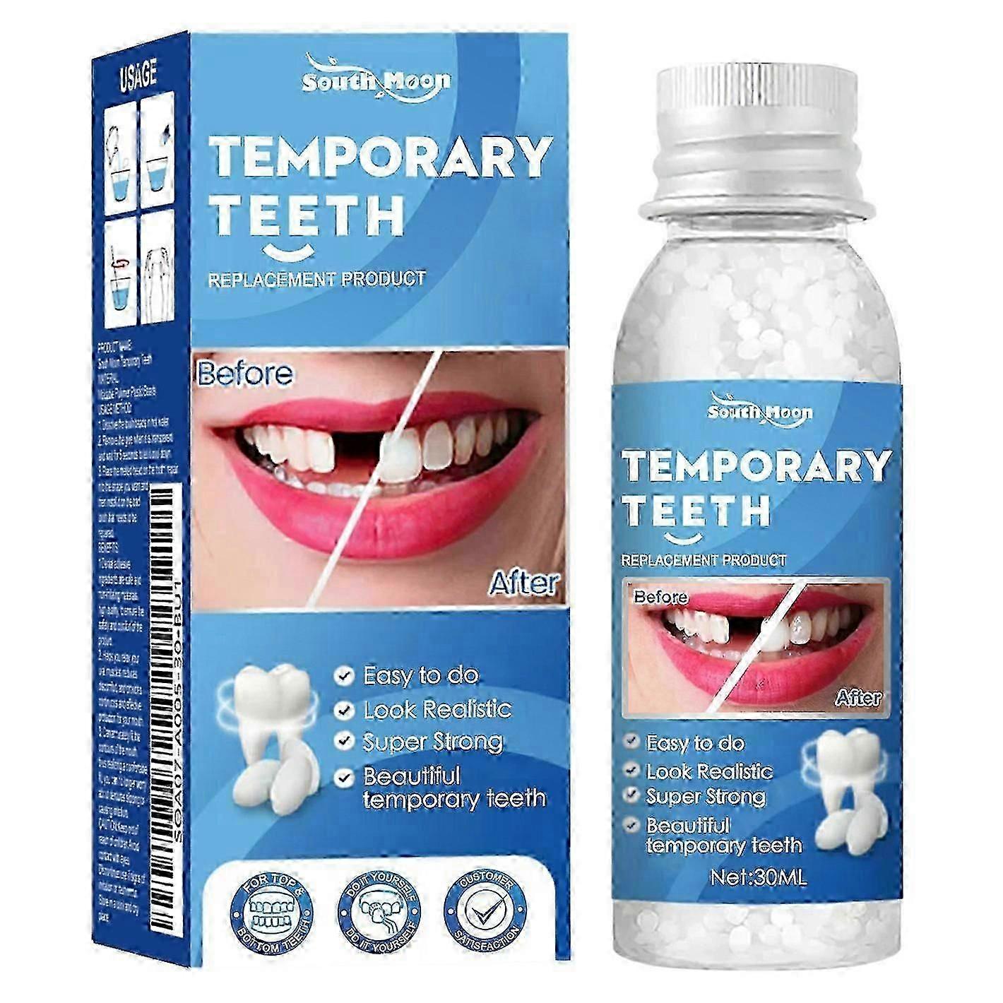 1-3 botellas de gránulos de reparación de dientes kit temporal de cuentas de ajuste dientes postizos moldeables reutilizables