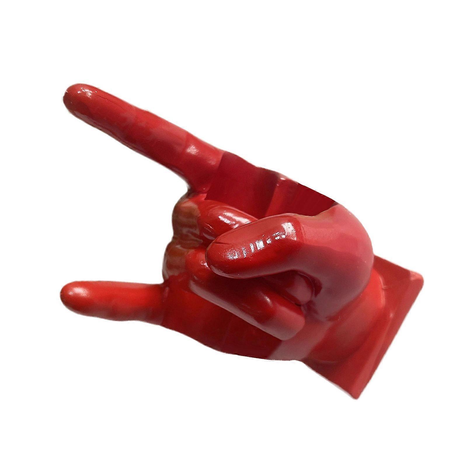 Resins Funny Stand DrumSticks Holderr Display Storage Hand Drumsticks Holderr Rock Hand Display Rack Room Decorations  Red