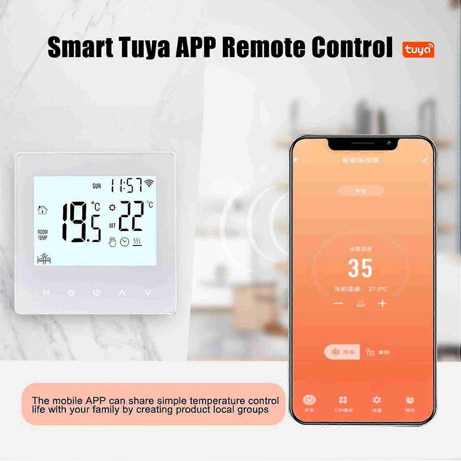 Intelligent Temperature Controller Tuya APP White Backlight 3A Water Collection WiFi Intelligent Tou