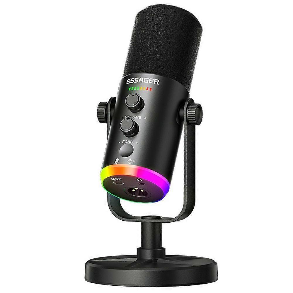 ESSAGER ABS Desktop Microphone with XLR / Type-C / 3.5mm Interface and 1.8m Cable DSP Noise Reduction