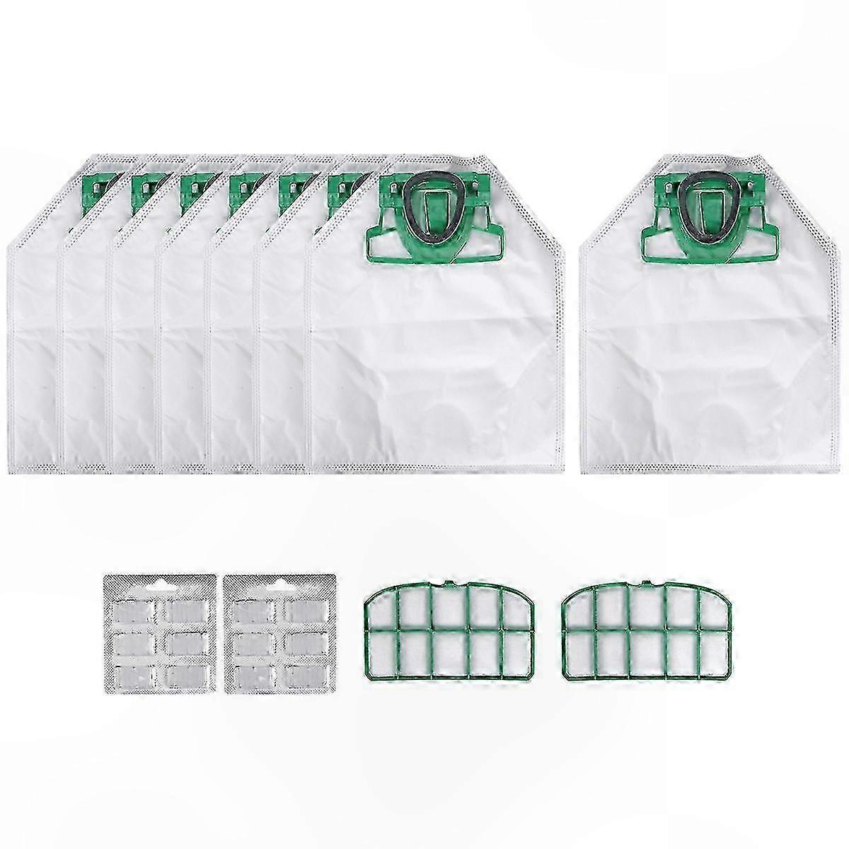 Replacement Vacuum Cleaner Bags and Filters for VK200 FP200 Models Includes 8 Dust Bags 2 HEPA Filters and 1 Motor Filter