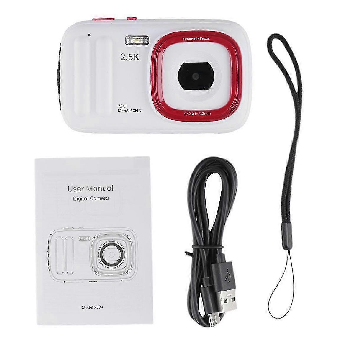 72MP Digital Camera 2.5K Compact Point and Camera,White