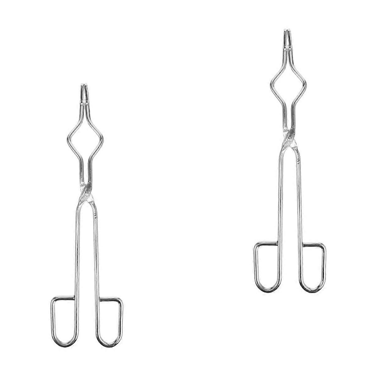 2 pcs Multi-purpose Laboratory Flask Clamp Crucible Clamp Stainless Steel Clips