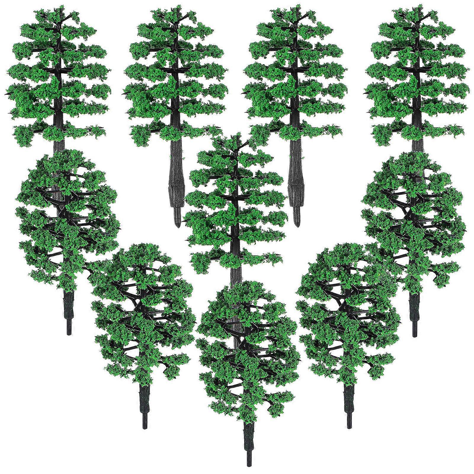 Model Sand Table Miniature Trees for Decoration 10Pcs Plastic Green