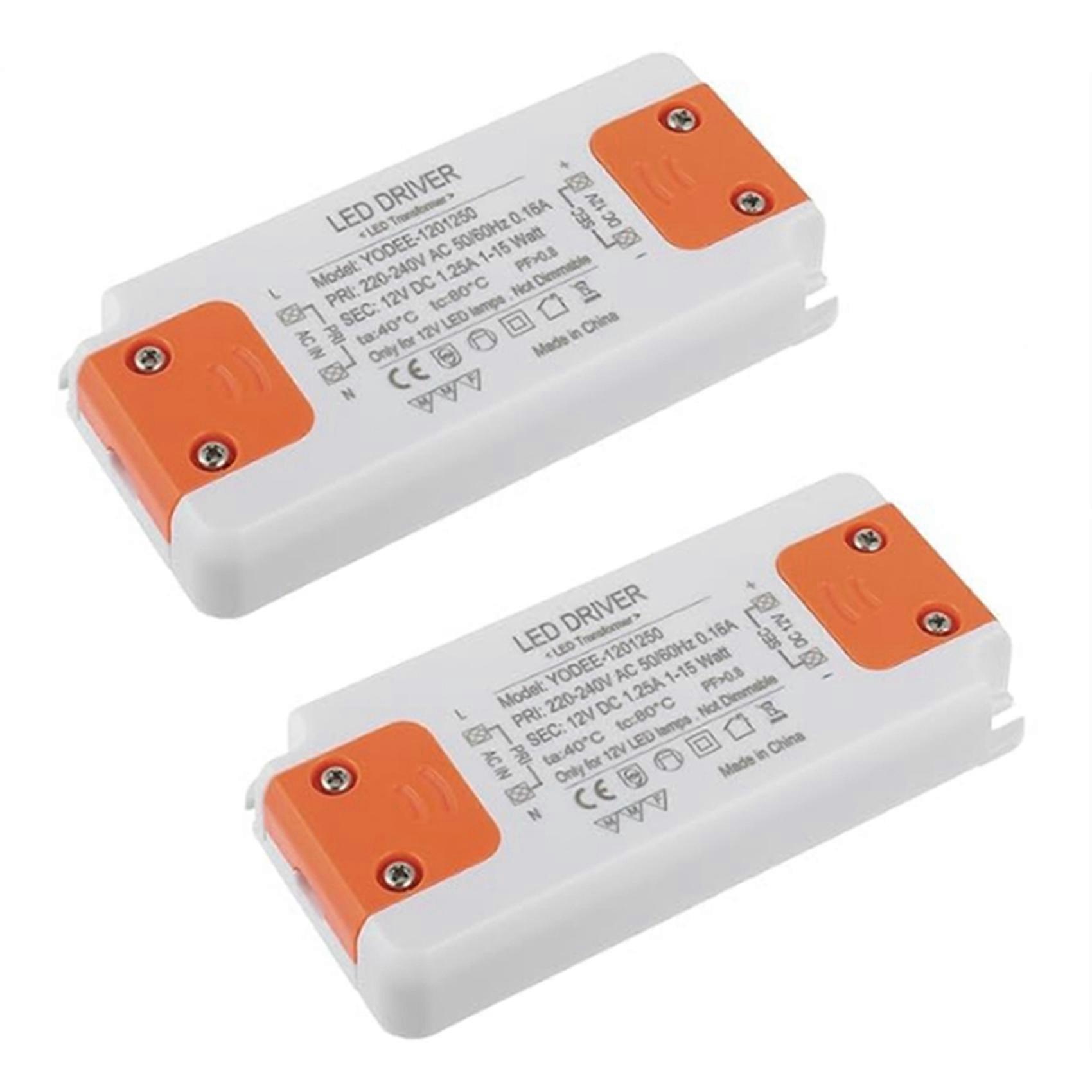 2X 12V 15W LED Transformer LED Low Voltage Transformer No Noise LED Driver Power Supply for G4 MR16 MR11 GU4 GU5.3 LED