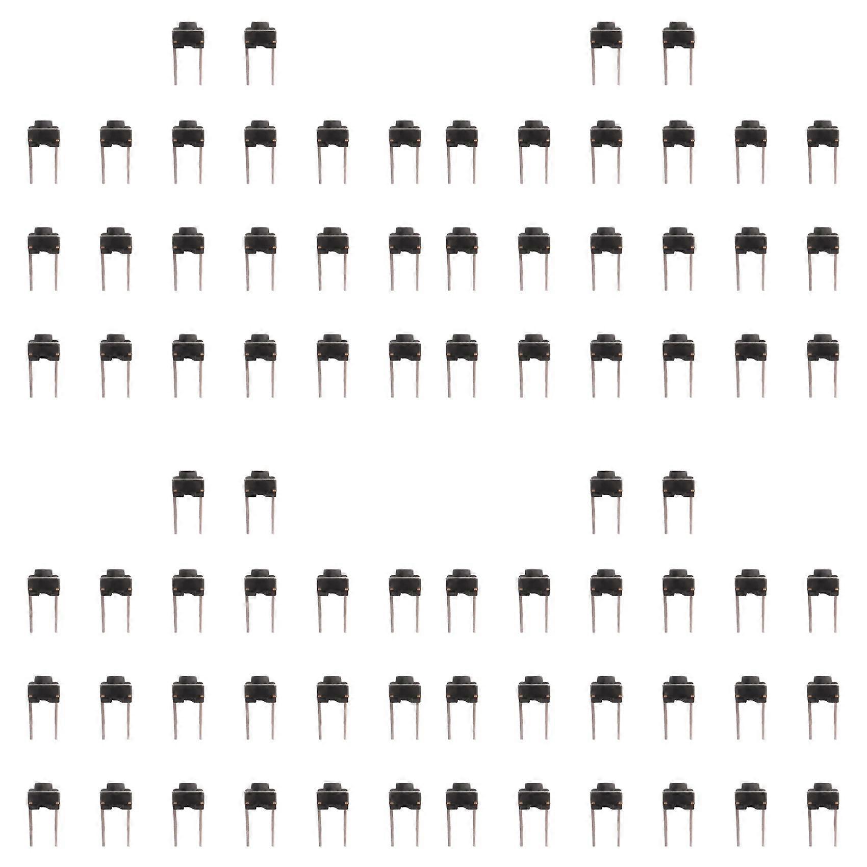 80 Pcs 6x6x5mm Momentary Tactile Tact Push Button Switch 2 Pin DIP Through Hole