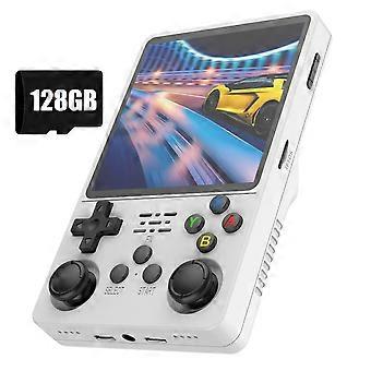 R36S PIUS Handheld Game Console 128GB 4inch IPS Screen Video Game Console Dual 3D Joystick Supports