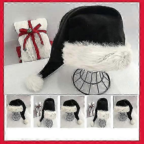 2er-Pack Deluxe Weihnachtsmützen in Schwarz und Weiß für Erwachsene - Perfekt für Weihnachten