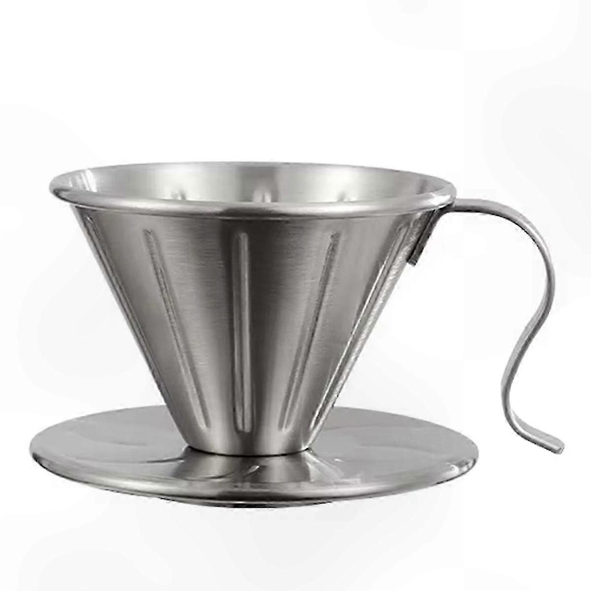 Stainless Steel Coffee Dripper with Handle for Eco-Friendly Brewing