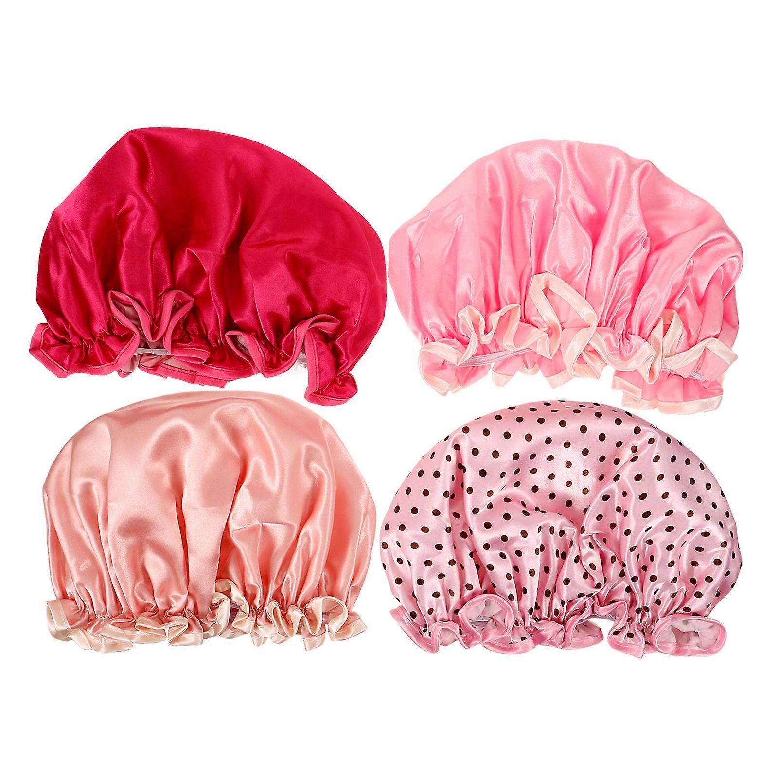 Bathing Cap Double Layer Waterproof Shower Cap for Shower Use 8Pcs