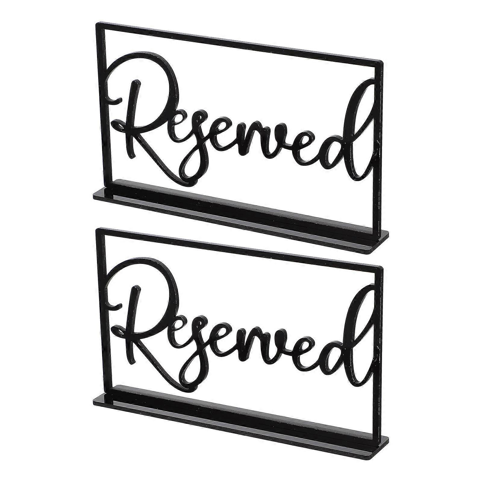 Black Acrylic Reserved Table Signs for Weddings 8Pcs Set