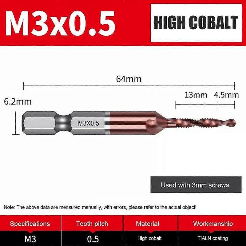 Cobalt Tapping Drilling Integrated Composite tap Tools For Mechanic Three In One Tooth Opening Tooth Tapping Hand Tools