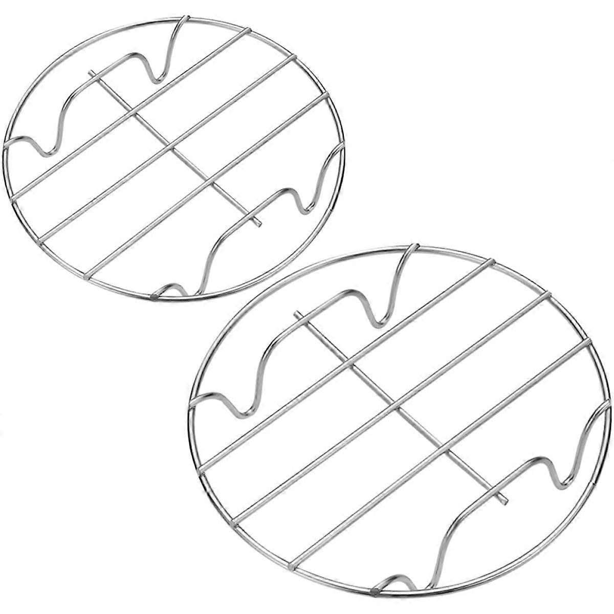 2pcs Stainless Steel Steaming Rack Oven Safe with Even Heat Circulation Multipurpose Baking and Cooling Rack