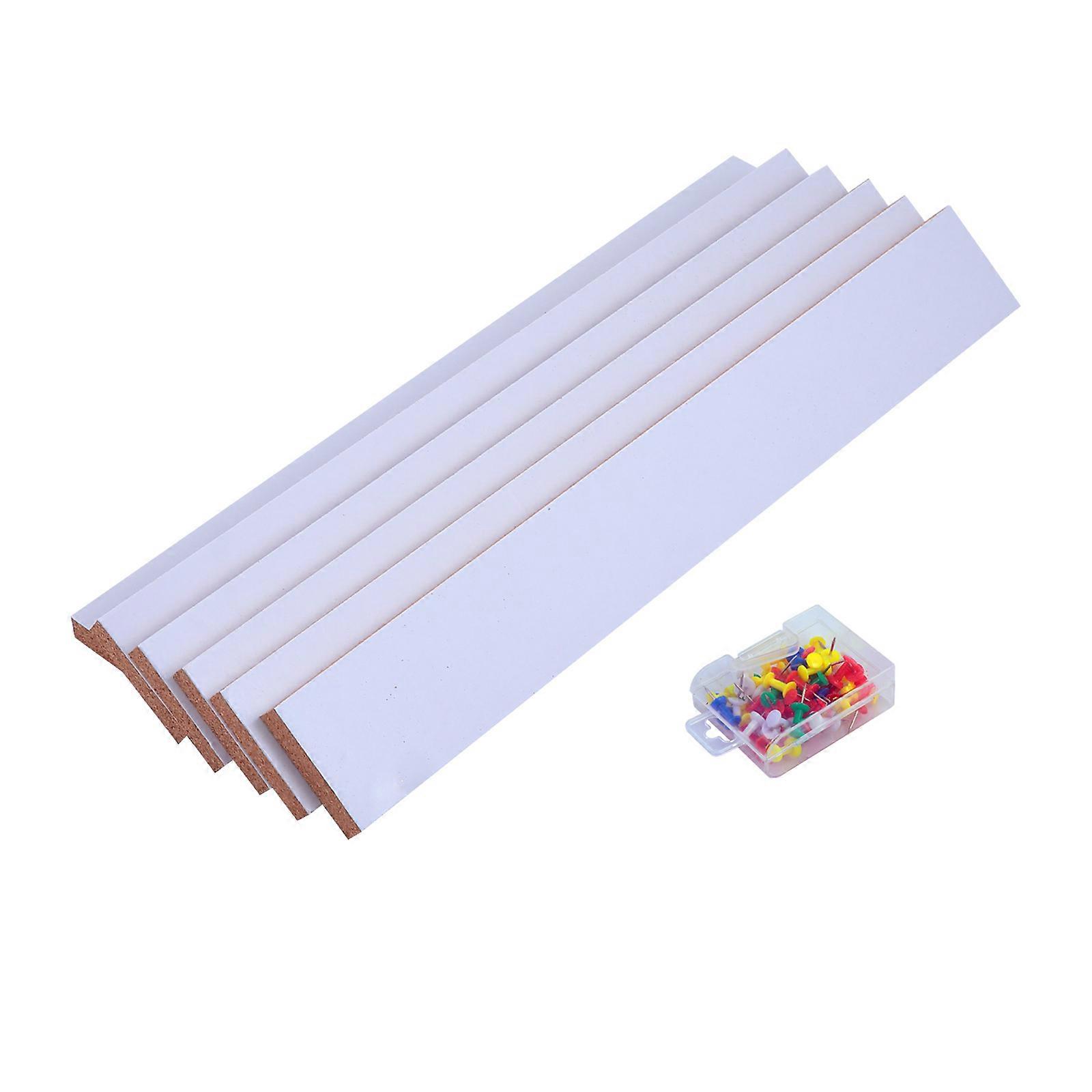 Frameless Cork Board Strip Oak for Office Use 2Sets with Pin Storage