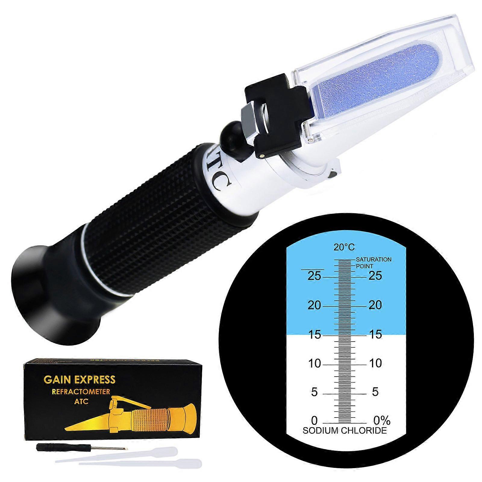 028% Salinity Refractometer with ATC Accurate Salt Meter for Sea Water Brine Pickle Soy Sauce